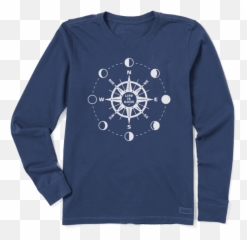 Sale Womenu0027s Moon Phase Compass Long Sleeve Crusher Tee - Shirts Flowers png