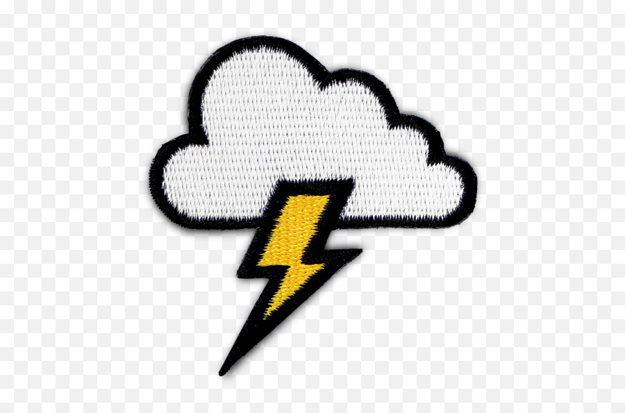Cloud U0026 Lightning Bolt Patch - Lightning Bolt Through A Cloud Png,Lightning Bolt Transparent