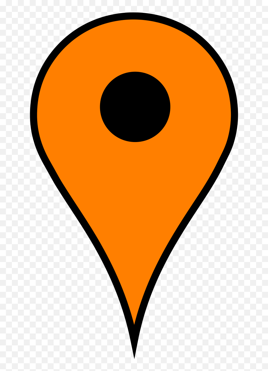 Map Pin Orange Clip Art - Vector Clip Art Marker Icon Google Maps Png,Orange Circle Png