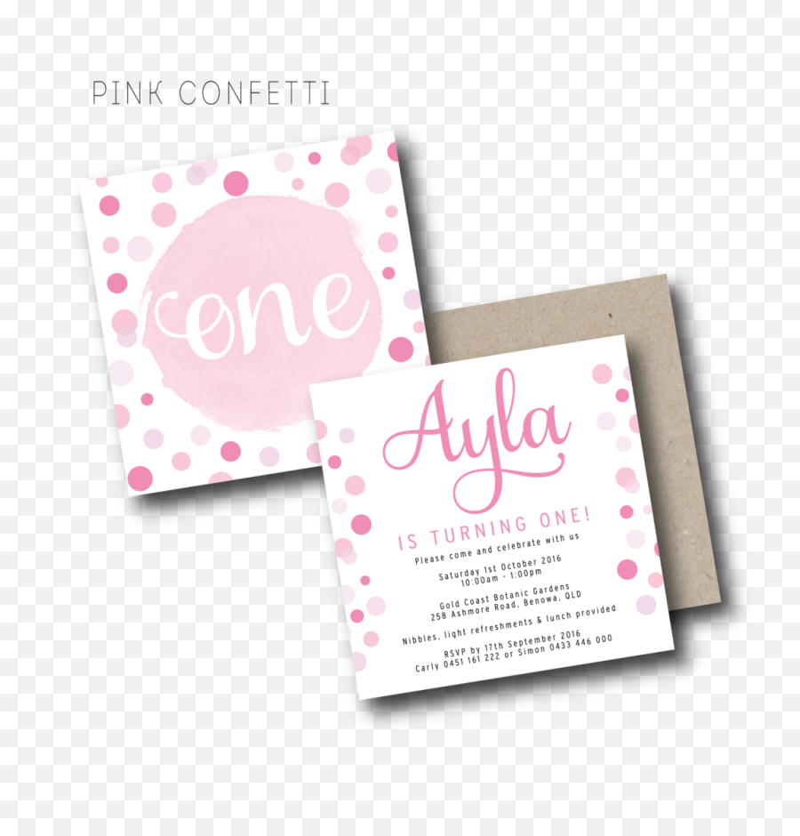 Pink Confetti Invitation Set - Click Photography Png,Pink Confetti Png