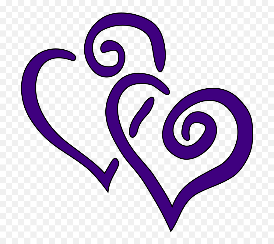 Hearts Two Purple - Hearts Clip Art Png,Swirl Design Png