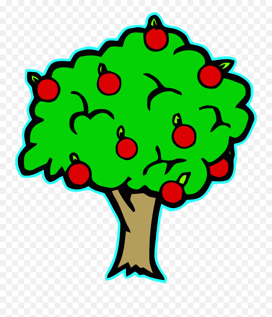 Green Apple Tree Clipart Cartoon Cute Png U2013 Clipartlycom - Clipart Apple Tree,Plant Cartoon Png