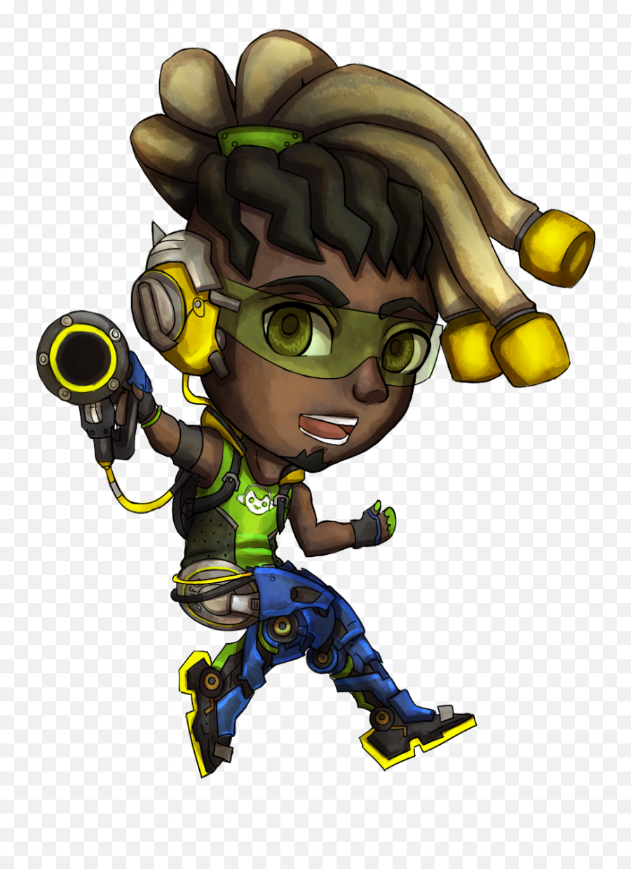 Overwatch Art Chibi Tracer Mercy Lucio - Cartoon Png,Overwatch Tracer Png