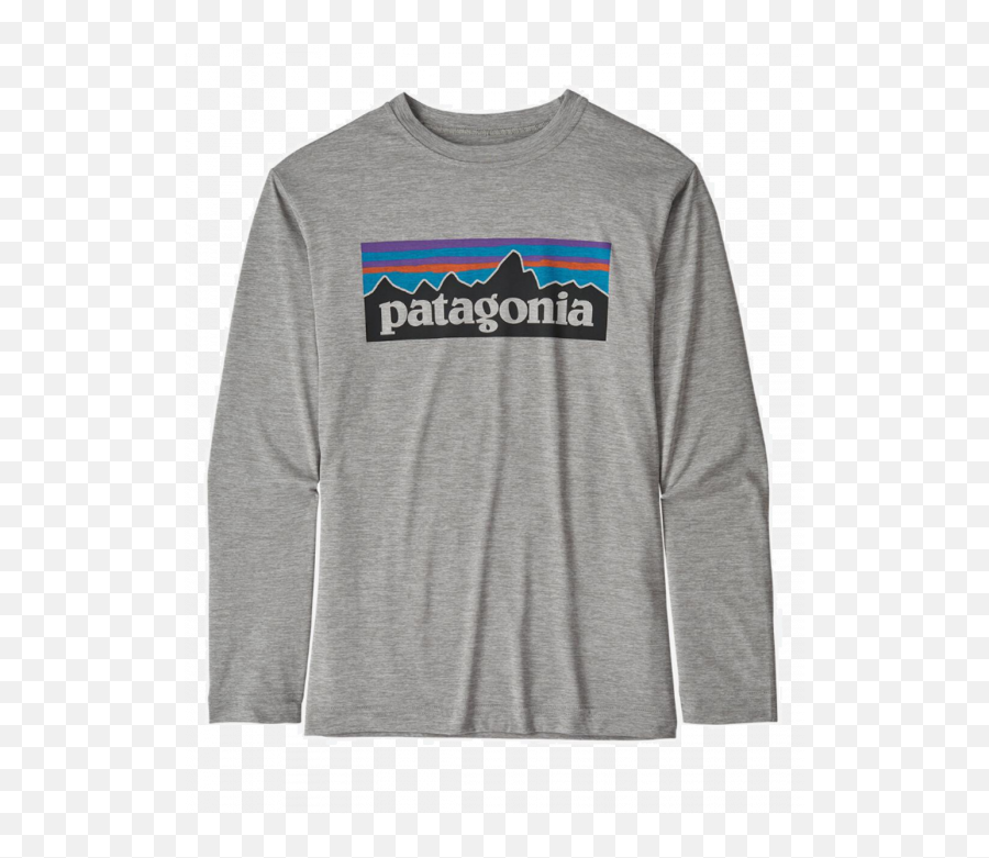 Patagonia Boys Long Sleeve Cap Cool Daily T - Shirt Patagonia Clothing Png,Patagonia Logo Font