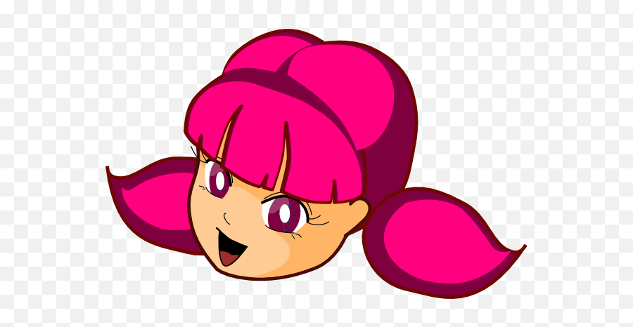 Anime Girl Pink Hair Clip Art - Vector Clip Art Girl With Pink Hair Clipart Png,Pink Hair Png