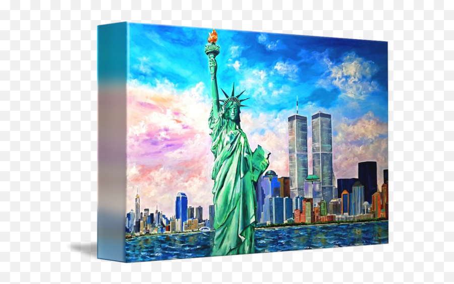 Trade Drawing Twin Towers Transparent - New York Twin Towers Statue Of Liberty Png,Twin Towers Png