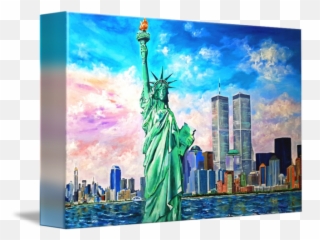 Trade Drawing Twin Towers Transparent - New York Statue Of Liberty png