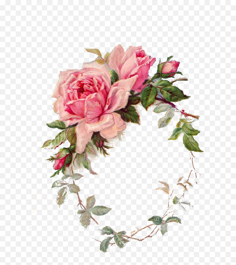 Vintage Rose Frame Images Victoriennes Paper - Pink Vintage Flower Frame Png,Vintage Rose Png