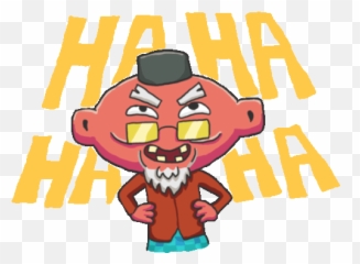 Maniacal Grandpa Laughs Ha In English Sticker - Fictional Character Png,Grandpa Icon
