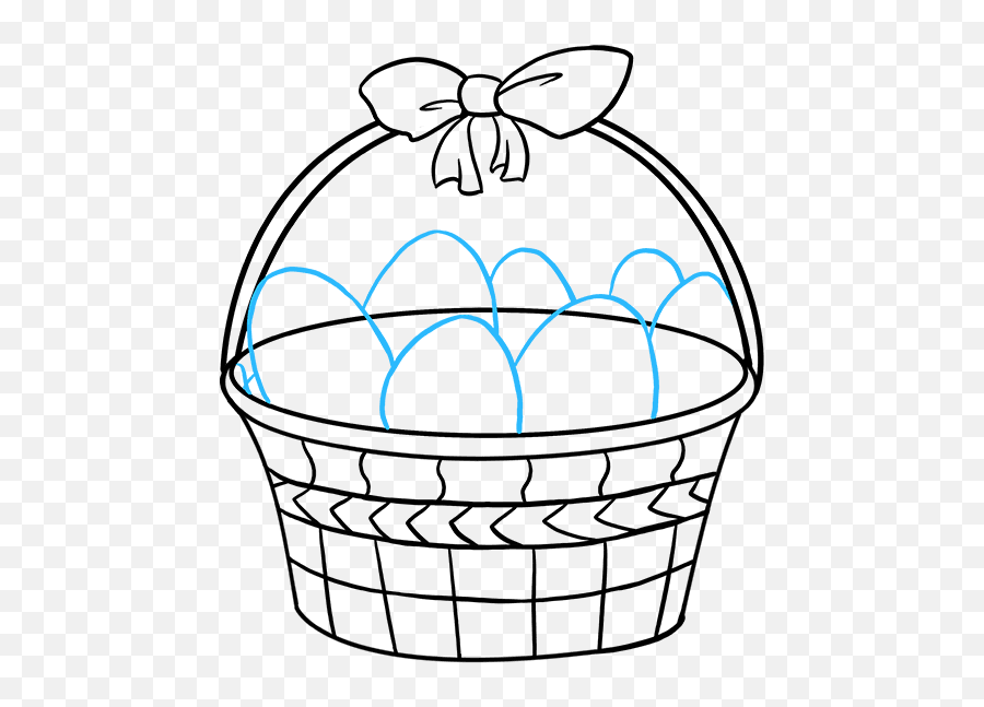 How To Draw An Easter Basket - Really Easy Drawing Tutorial Draw An Easter Basket Png,Easter Basket Transparent