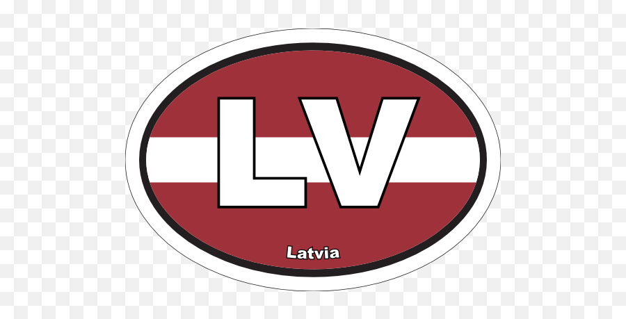 Latvia Lv Flag Oval Sticker Language Png Klipsch Icon Kf - 28