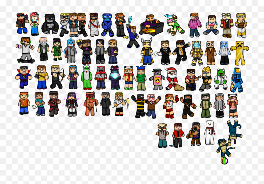 All Minecraft Characters Skins Free Image - Todos Los Youtubers De Minecraft Png,Minecraft Characters Png