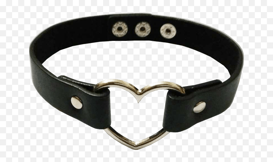 Heart Shaped Ring Leather Choker - Choker Png,Choker Png