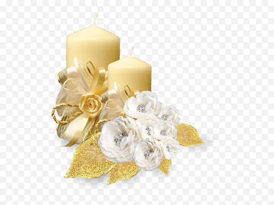 Download Christmas Candle Png Image For - Gold Wedding Flowers Png,Candle Transparent Png