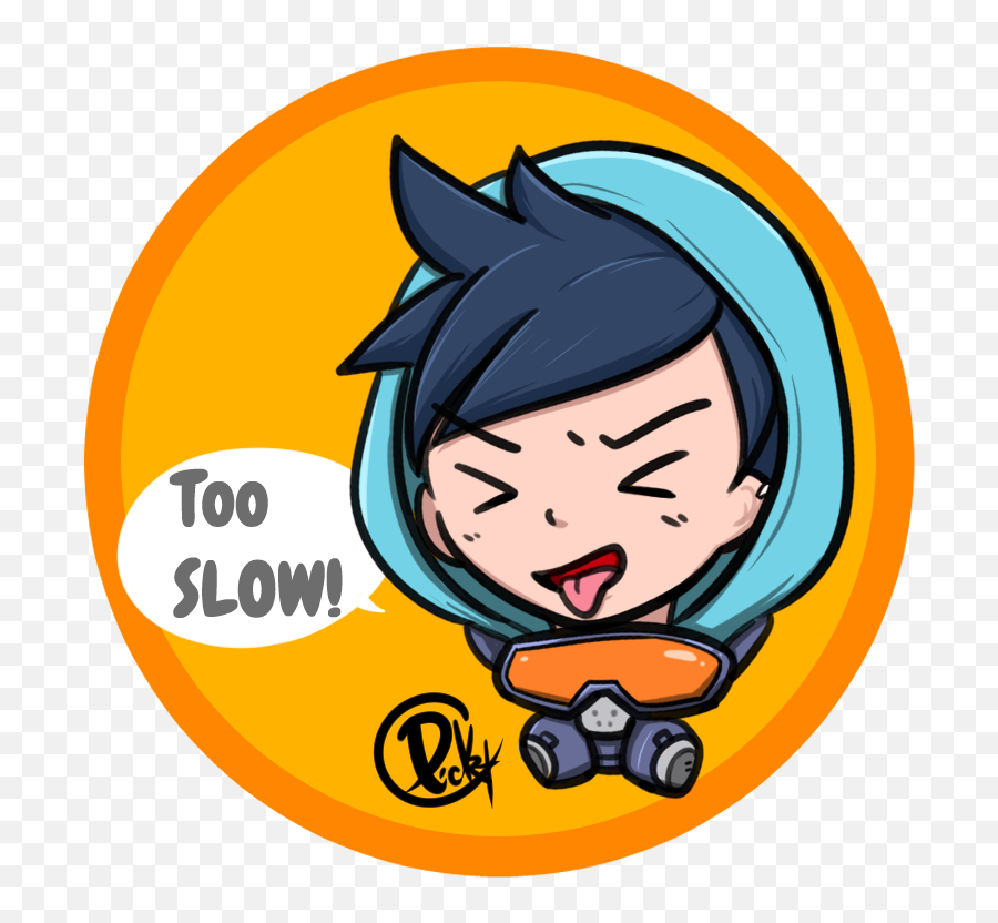Overwatch - Tracer Too Slow Png,Overwatch Tracer Png