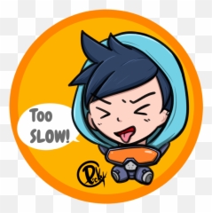 Overwatch - Tracer Too Slow Png,Overwatch Tracer Png