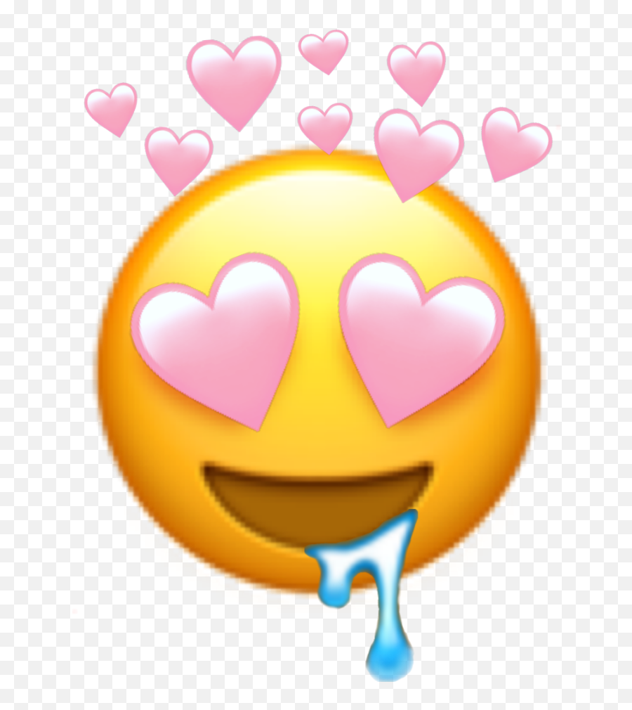 Pink Heartcrown Hearteyes Heart Emoji Selfmade Loveit - Art Self Made Emojis Png,Heart Eyes Emoji Transparent Background