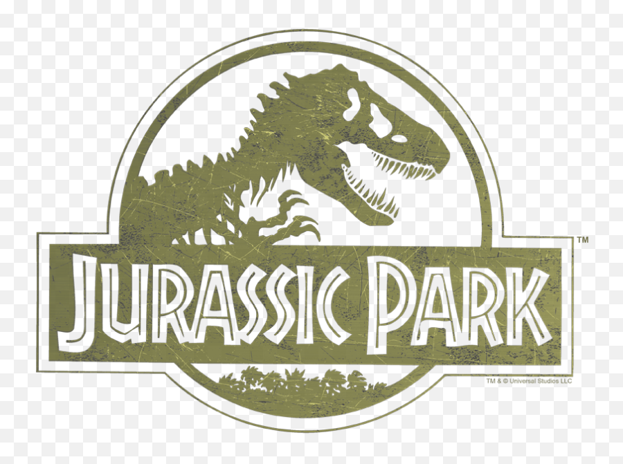 Jurassic Park Distressed Logo Menu0027s Regular Fit T - Shirt Transparent Jurassic Park Logo Png,Jurassic Park Logo Png