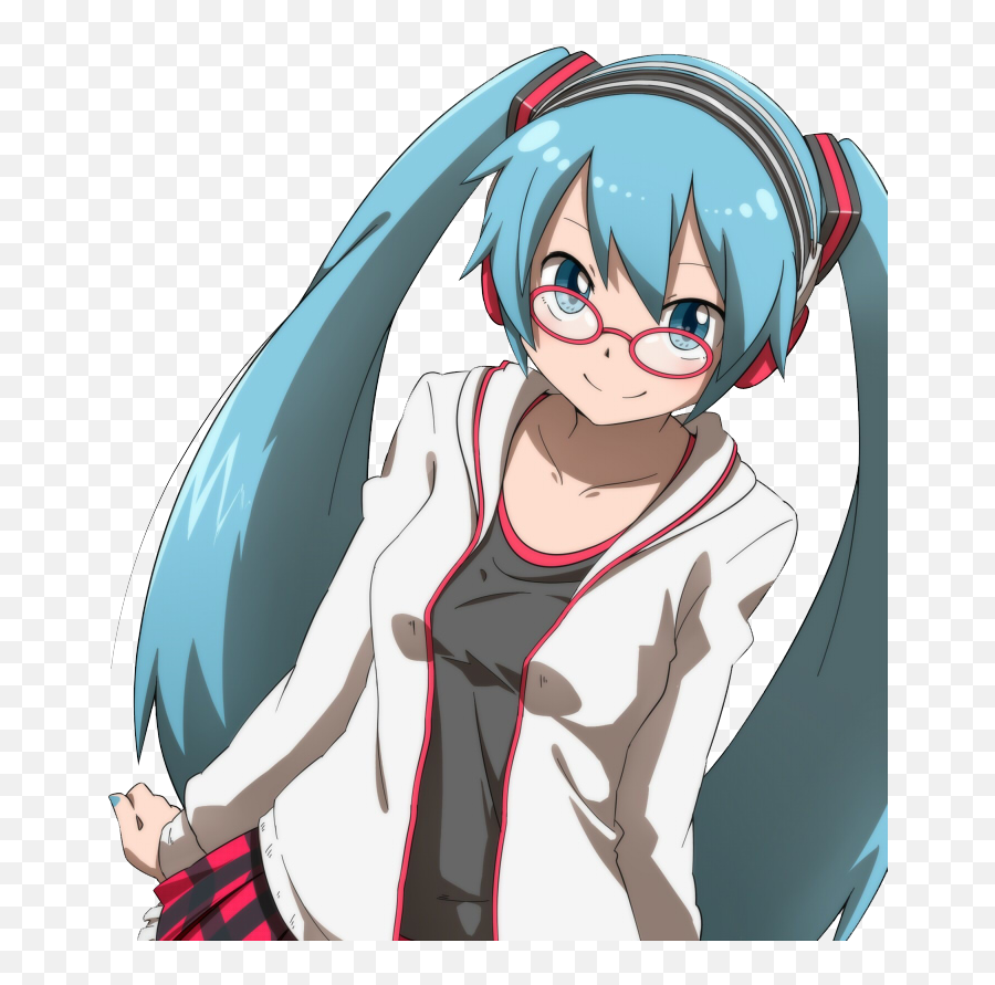 Download Miku With Red Glasses - Hatsune Miku Cool Render Anime Birthday Game Genre Png,Cool Glasses Png