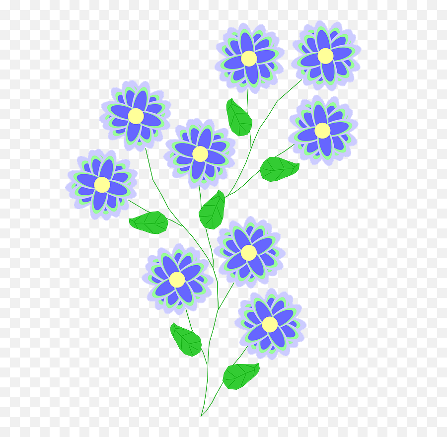 Flower Plants Spring Floral - Free Vector Graphic On Pixabay Blue Flower Clip Art Png,Spring Flowers Png