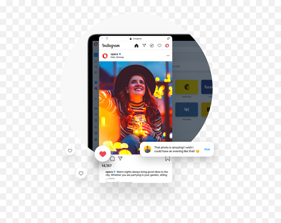 Instagram In Opera Post View And Message - Instagram Png,Instagram Transparents