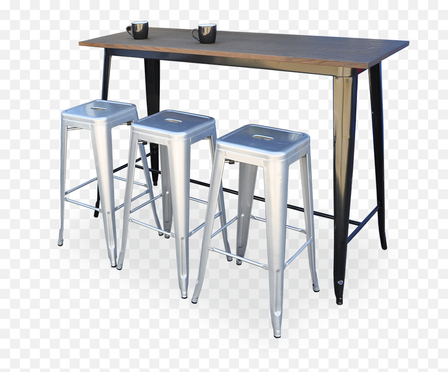 Replica Tolix Bar Stools - Stainless Steel High Table Legs Png,Bar Table Png