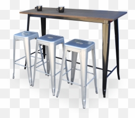 Replica Tolix Bar Stools - Stainless Steel High Table Legs Png,Bar Table Png
