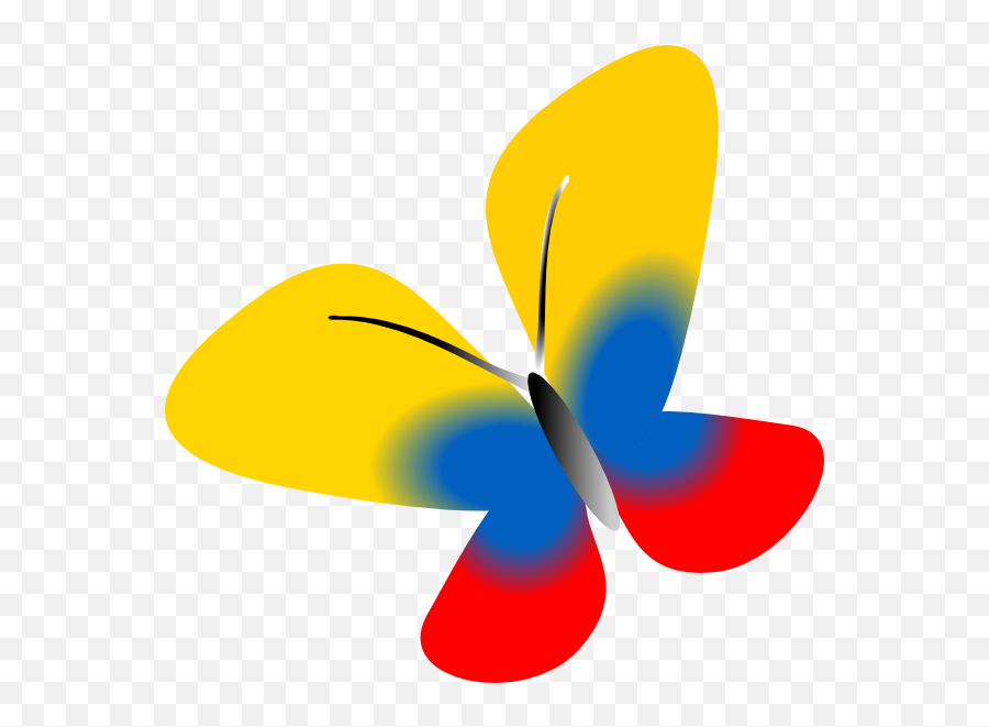 Flag Butterfly Clip Art - Colombia Flag Clipart Png,Colombia Flag Png