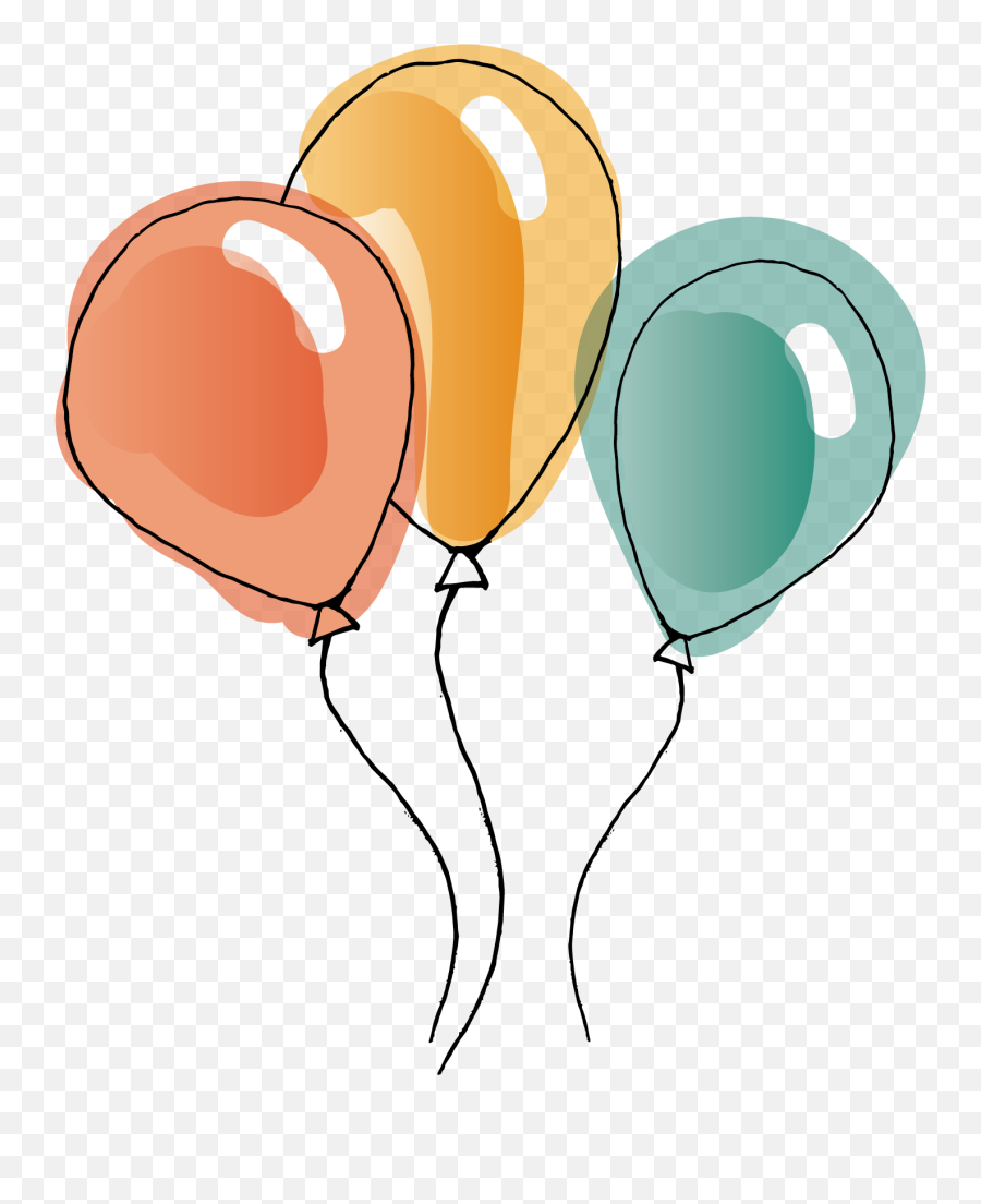 Birthday Balloons - Watercolor Balloons Transparent Transparent Background Balloon Vector Png,Birthday Balloons Transparent