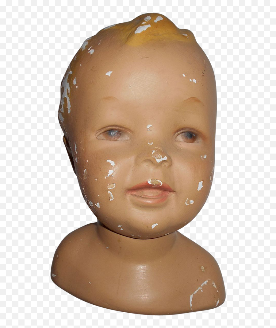 Delightful 1930s Baby Mannequin Head - Baby Looking Curiously At Things Png,Mannequin Head Png