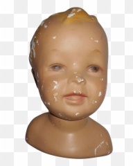 Delightful 1930s Baby Mannequin Head - Baby Looking Curiously At Things Png,Mannequin Head Png
