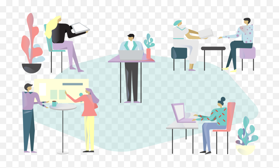Office Coworking People Vector Web Illustration - Sharing Png,Office People Png