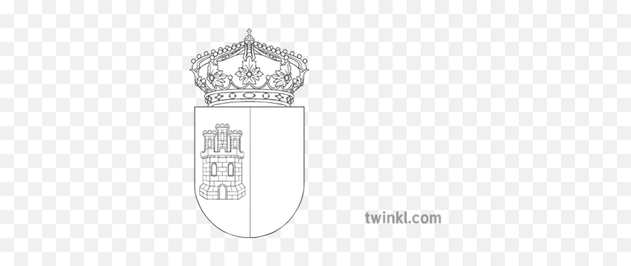 Castile La Mancha Coat Of Arms Escudo De Castilla - Escudo De España Blanco Y Negro Png,Mancha Png