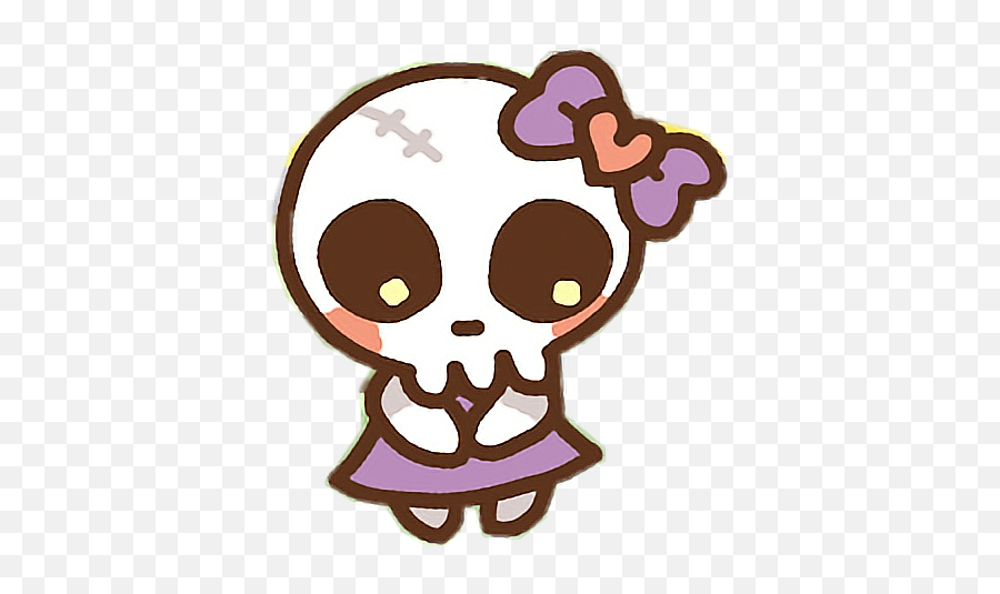 Spooky Skeleton Png - Cute Kawaii Girl Skeleton Bow Kawaii Cute Skull Cartoon,Spooky Skeleton Transparent