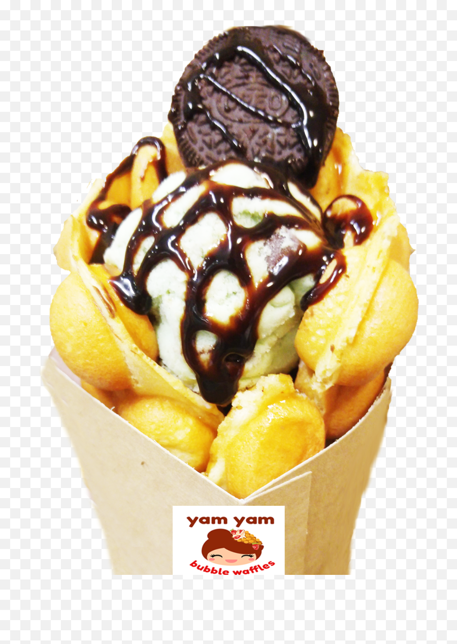 Download Yam Bubble Waffles - Egg Waffle Ice Cream Png Egg Bubble Waffles Png,Yam Png