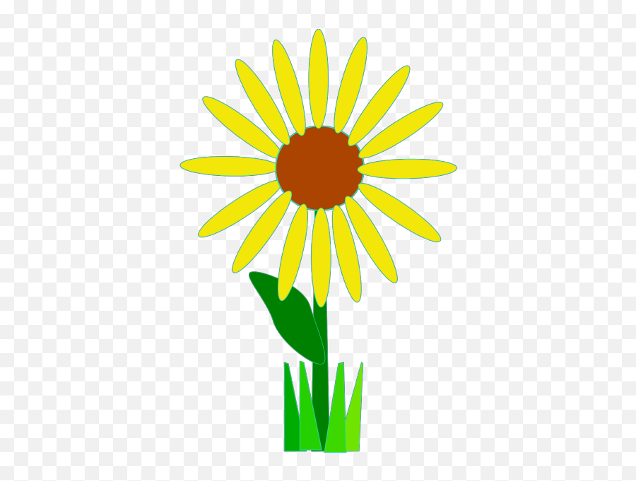 Sunflower With Grass Png Svg Clip Art For Web - Download Flower Clip Art,Sunflower Icon