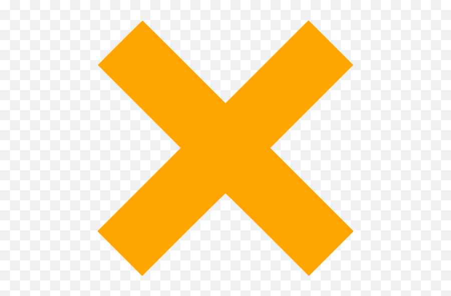 Orange X Mark Icon - Orange Cross Icon Png,X Mark Png