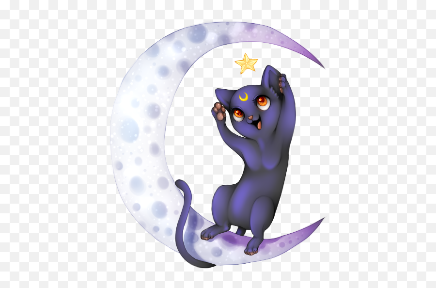 Download Hd Sailor Moon Luna Tumblr Cat - Gato Luna Sailor Moon Png,Sailor Moon Icon Pretty