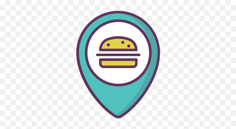 Location Food Hamburger Pointer Point Map Free Icon - Food Location Icon Png,Pointer Maps Icon