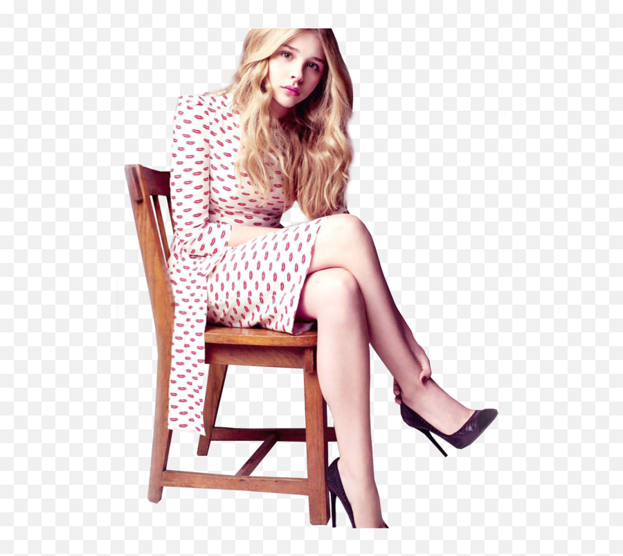 Download Free Chloe Grace Moretz Transparent Image Icon - Fashion Girl Sitting On Chair Png,Grace Icon