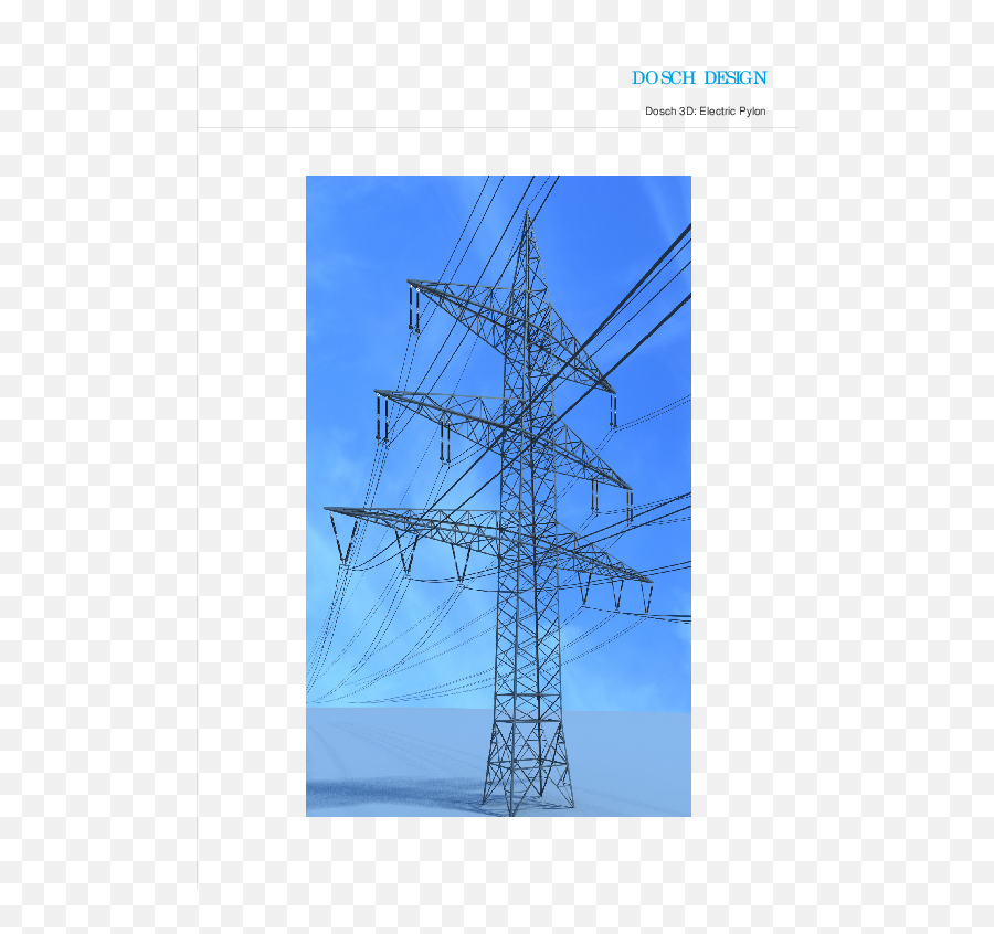 Dosch Design - Dosch 3d Electric Pylon Electrical Network Png,Strommast Icon