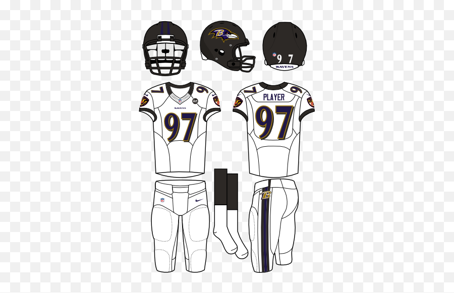 Baltimore Ravens Road Uniform - Carolina Panthers Home Uniform Png,Baltimore Ravens Png