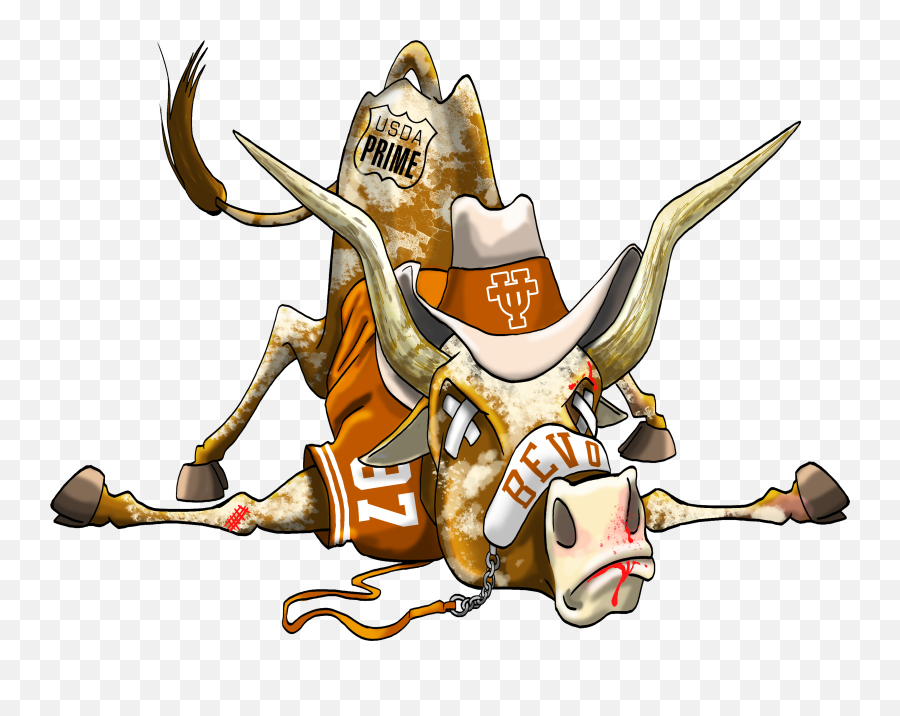 Defeated Texas Longhorn Mascot Cartoon - Texas Longhorns Mascot Png,Longhorn Png