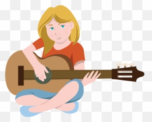 Guitar Black And White Png Picture 442552 Players Clipart - Playing The Guitar Clipart,Cartoon Guitar Png