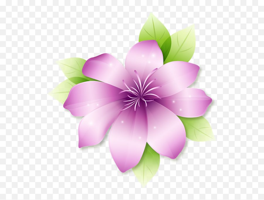 Large Pink Flower Clipart Fleurs Tube Flowers Png - Clipart Large Flower Png,Purple Border Png