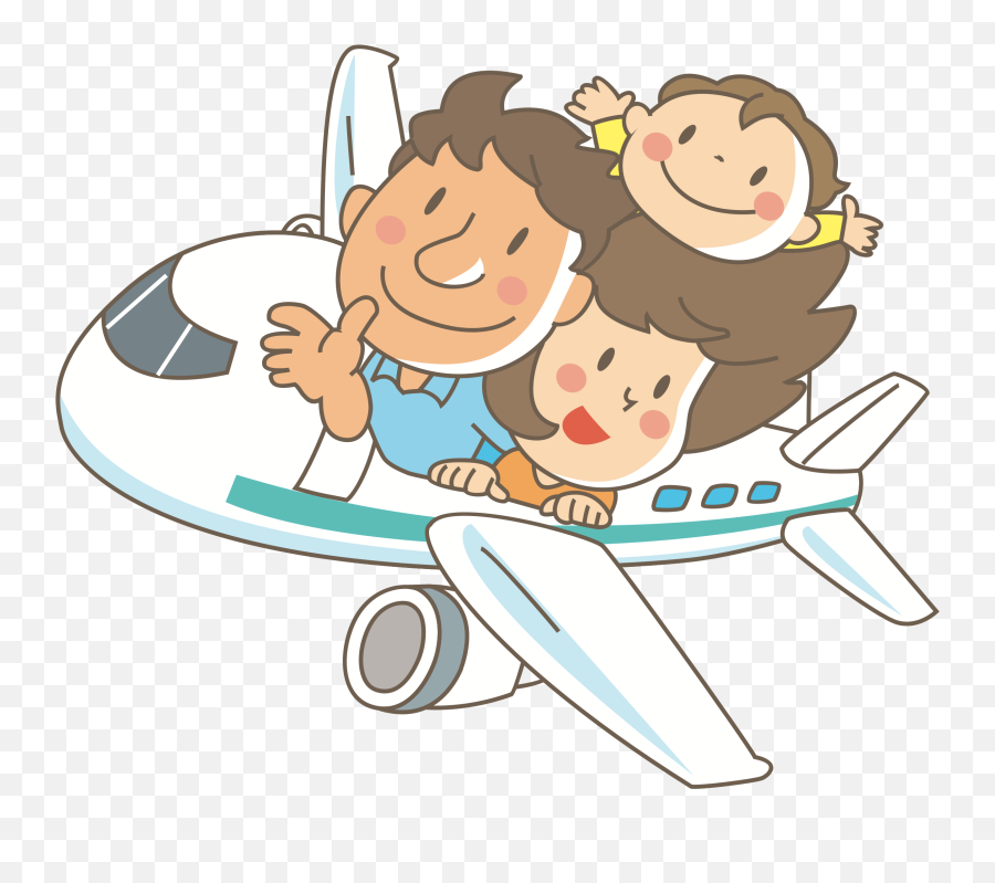 Download Big Family Clipart Png - Family In Airplane Clipart Flight Clipart,Family Clipart Png