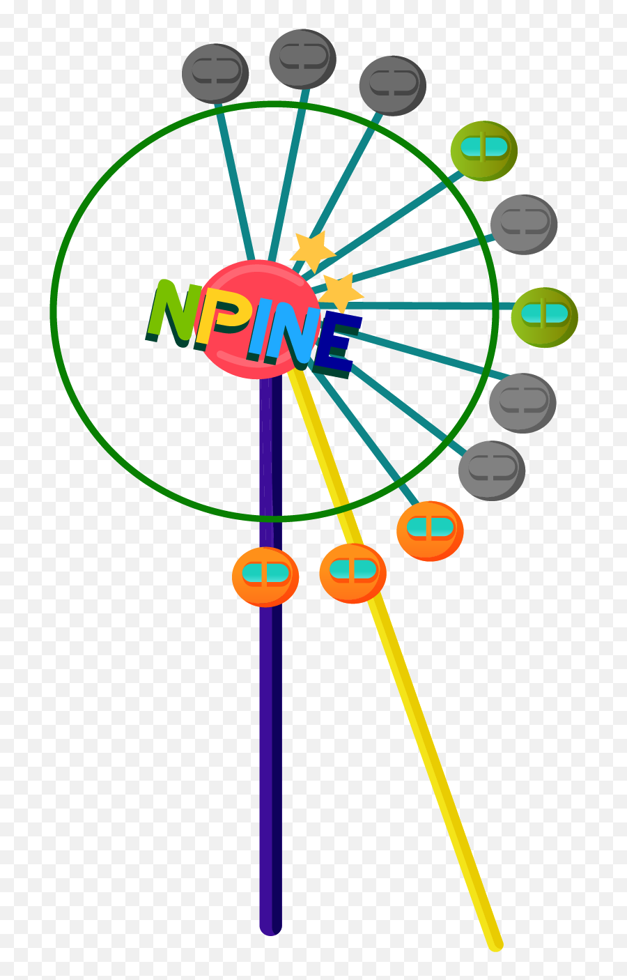 Graphic Design - Lollipop Color Ferris Wheel Vector Material Graphic Design Png,Color Wheel Png