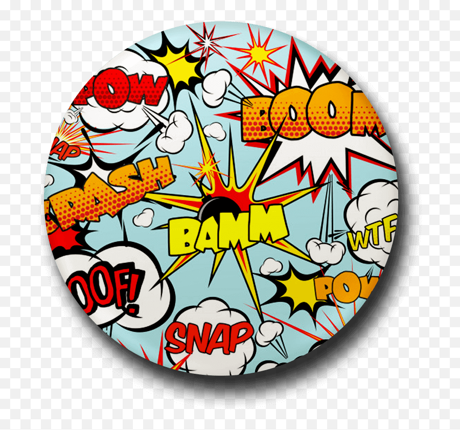 Comic Bubble Button Badge - Headbangers Merchandise Png,Comic Bubble Png