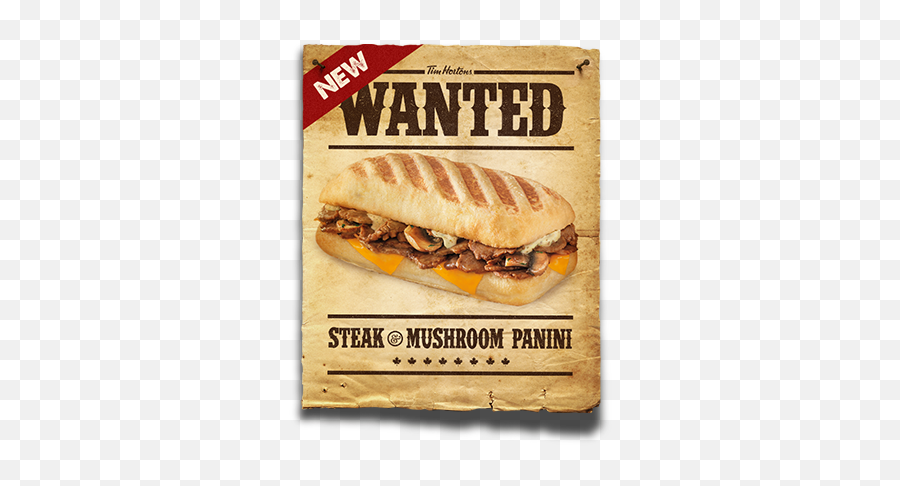 Download Hd Steak U0026 Mushroom Panini - Steak Sandwich Tim Tim Hortons Steak And Cheese Panini Png,Panini Png