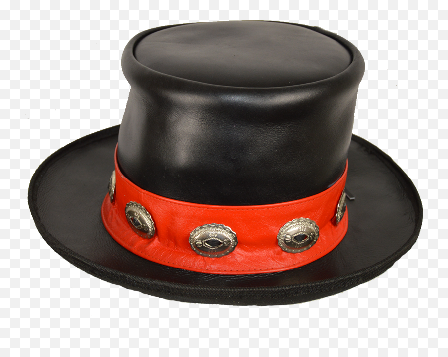 Mens Black Leather Mad Hatter Top Hat - Party Hat Png,Mad Hatter Hat Png